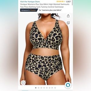 Yonique 2 piece high waisted swimsuit